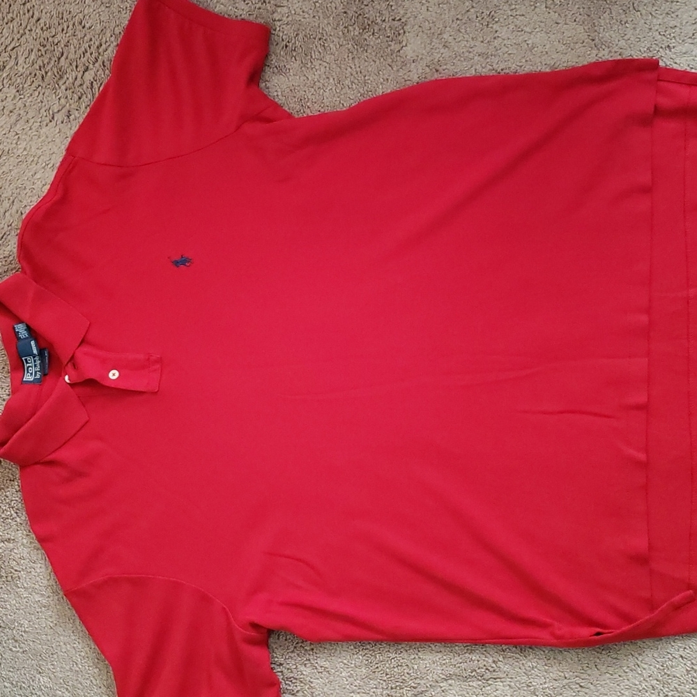 Ralph Lauren Polo shirt; red with navy horse;XXL